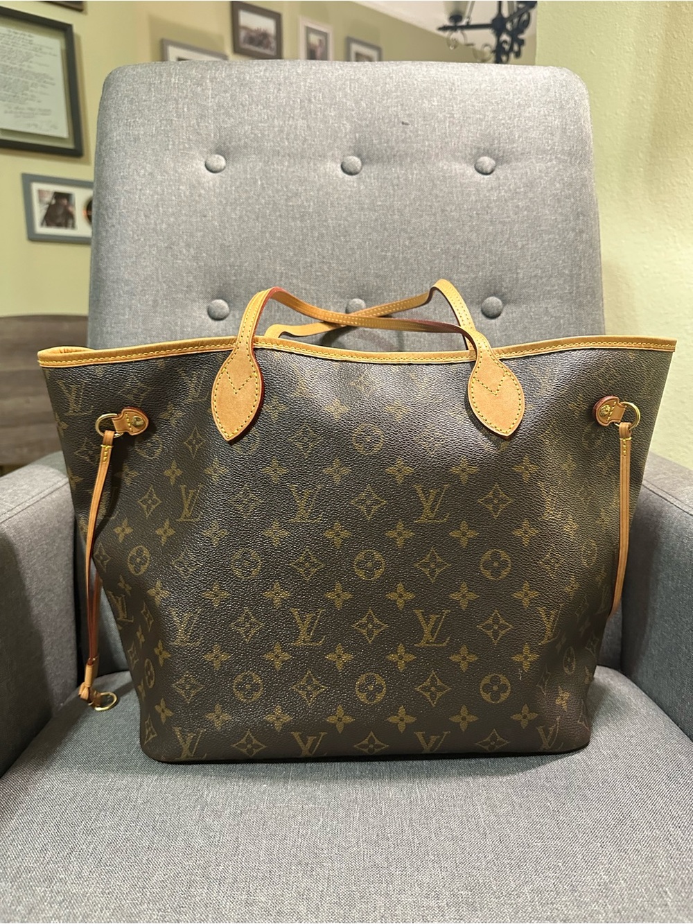 Louis Vuitton Monogram Neverfull Tote in Brown and Tan